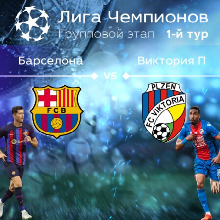Прогноз на матч «Барселона» — «Виктория Пльзень» 08.09.2022 (01:00 UTC +6) | 1 тур Лиги чемпионов